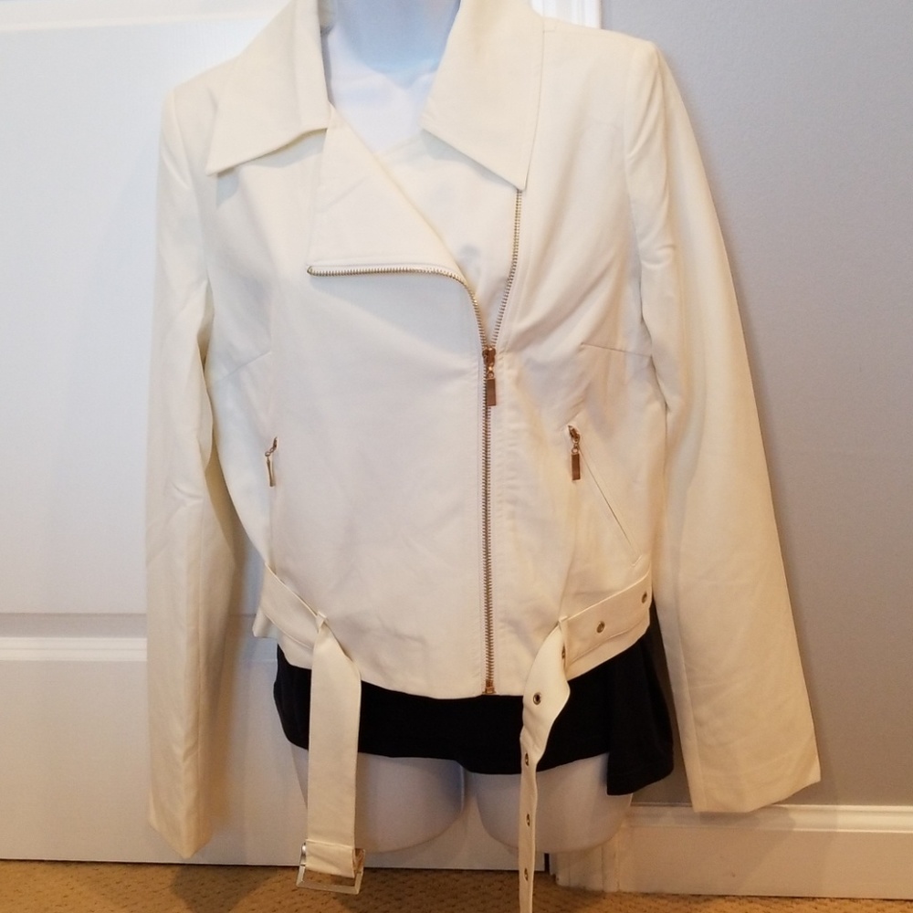 White Moto Jacket